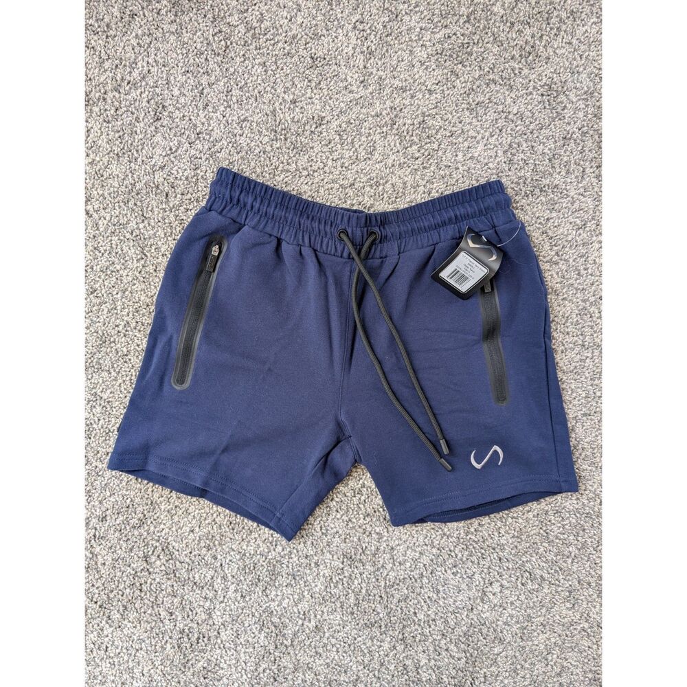 TLF French Terry Men's Navy Blue Athletic Shorts Athleisure New
